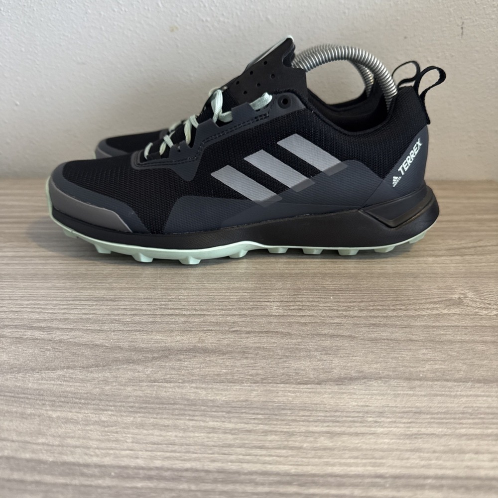 Women's Black Trail Running Shoes with Mint Accents